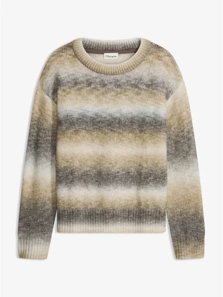 Sweter z efektem ombre brązowy