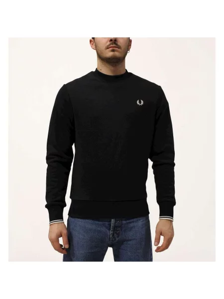 Mikina FRED PERRY Crew Neck Sweatshirt Black L černá