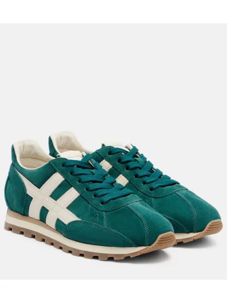 Sneakerși Hogan din piele de căprioară verde