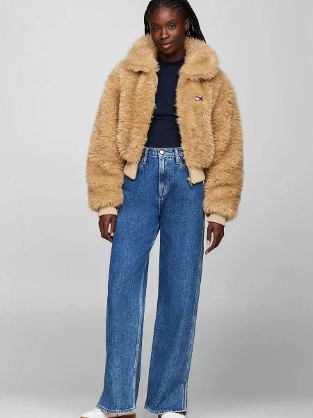 Джинсовая куртка Tommy Jeans бежевая