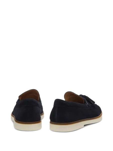 Pantofi loafer Boss din piele de căprioară albastru