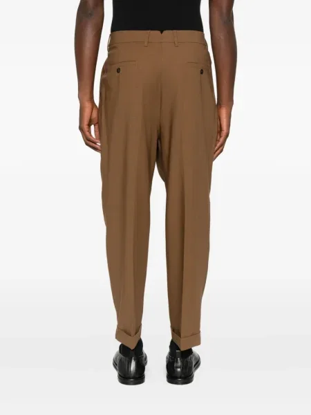 Pantaloni Ami Paris plisate maro