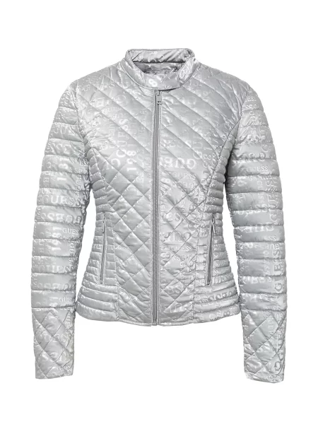 GUESS Prehodna jakna New Vona srebrna