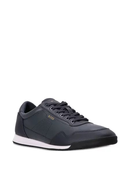 Sneakerși Boss din piele albastru