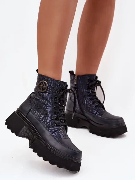 Боти Artiker с надписи на платформе черно