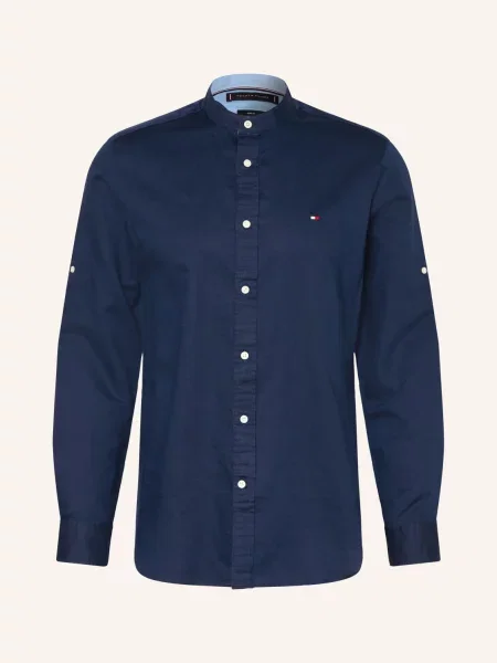 Tommy Hilfiger Košile Slim Fit Se Stojáčkem A Límečkem tmavě modrá