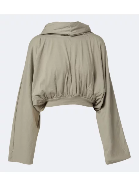 Decupat hanorac cu glugă Rick Owens din jerseu gri