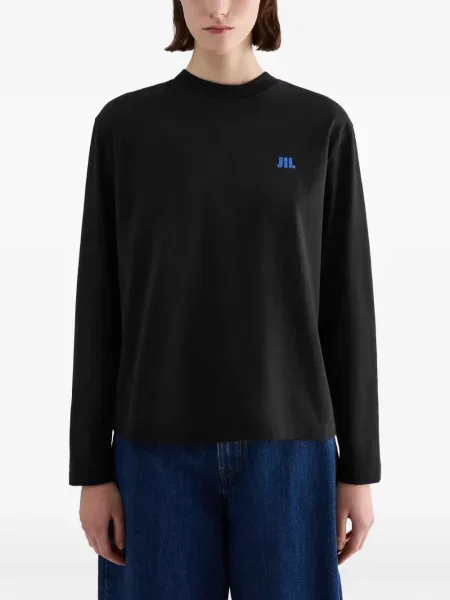 Μακρύς μπλούζα Jil Sander με κέντημα μαύρο