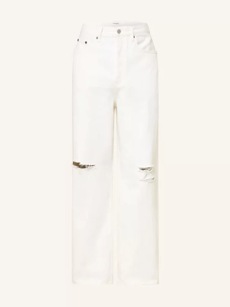Frame Džíny Baggy Jean Volný Střih ofwd off white destructed bílé