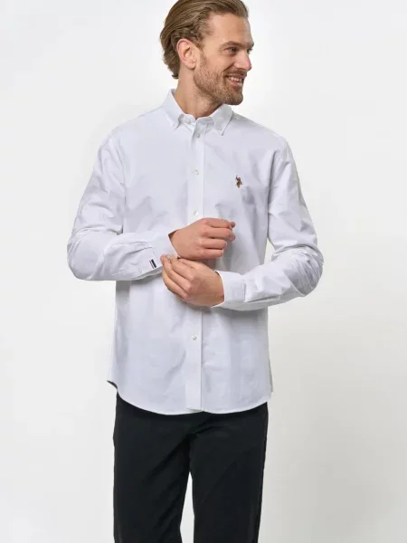 U.S. POLO ASSN. Cămașă UMARMIN' alb