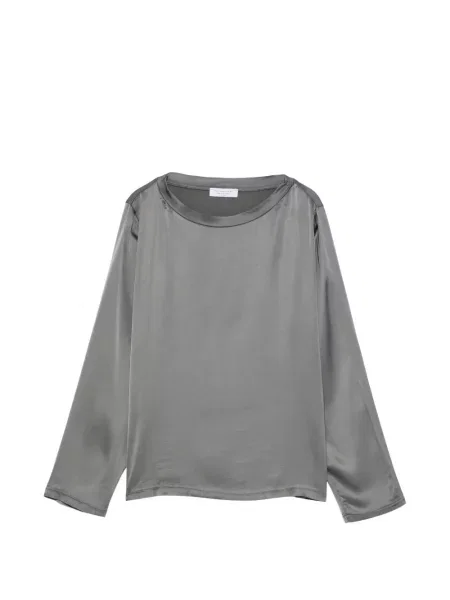Lung top Daniele Fiesoli din satin gri