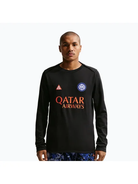 Longsleeve piłkarski Nike Inter Milan Academy Pro Warm SE black/safety orange czarny