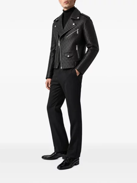 Geanta de piele Philipp Plein negru