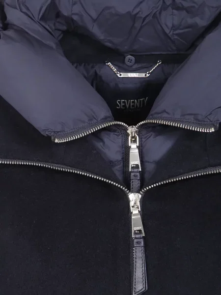 Palton Seventy cu glugă negru