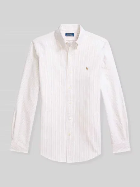 Polo Ralph Lauren koszula casualowa Custom Fit Mężczyźni Slim Fit beżowy|biały w paski L beżowa