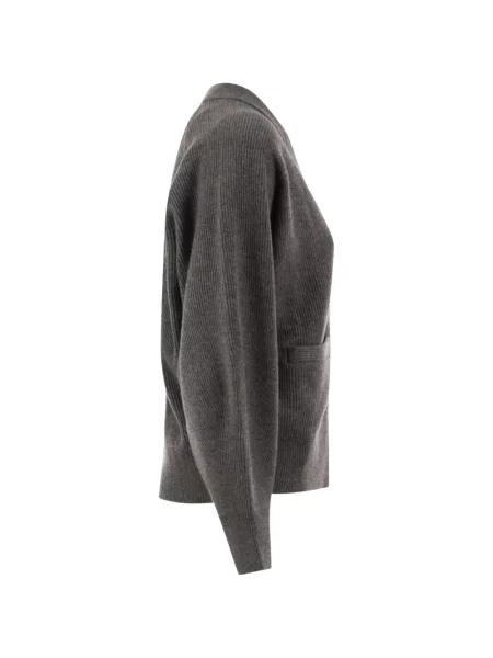 Cardigan Brunello Cucinelli din cașmir gri