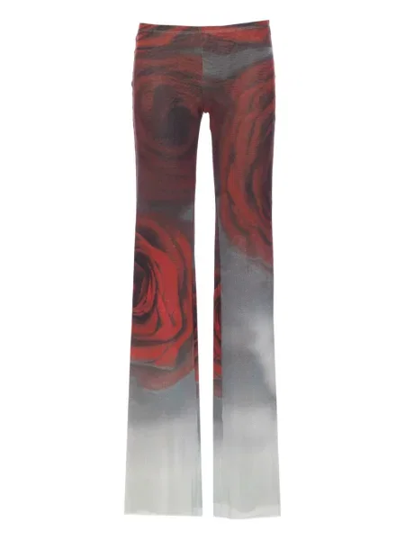 Spodnie Jean Paul Gaultier z nadrukiem z siateczką szare