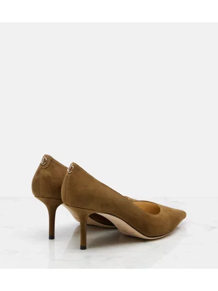 Pantofi cu toc Jimmy Choo din piele de căprioară verde