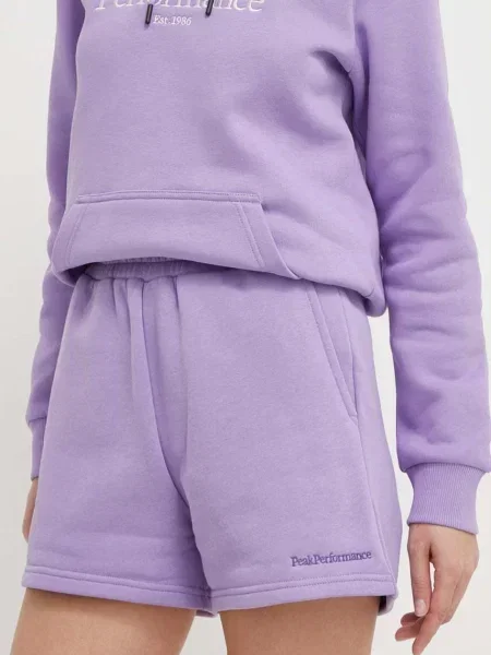 Шорти Peak Performance однотонні висока посадка фіолетовий
