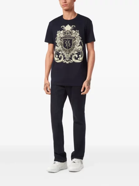 Tricou Billionaire cu imagine albastru
