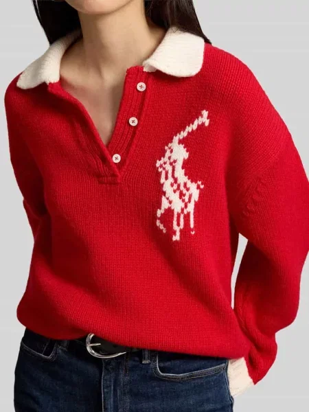 Polo Ralph Lauren sweter wełniany czerwony