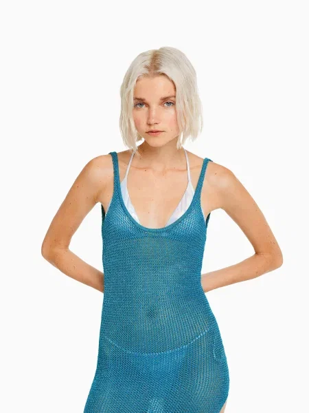 Bershka Rochie de plaja cyan
