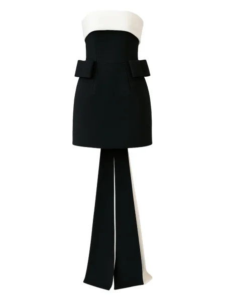 Mała sukienka mini The New Arrivals Ilkyaz Ozel z kokardką garniturowa czarna