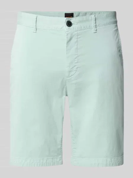 Szorty chinos z mieszanki bawełny w kroju slim fit Boss Orange zielone
