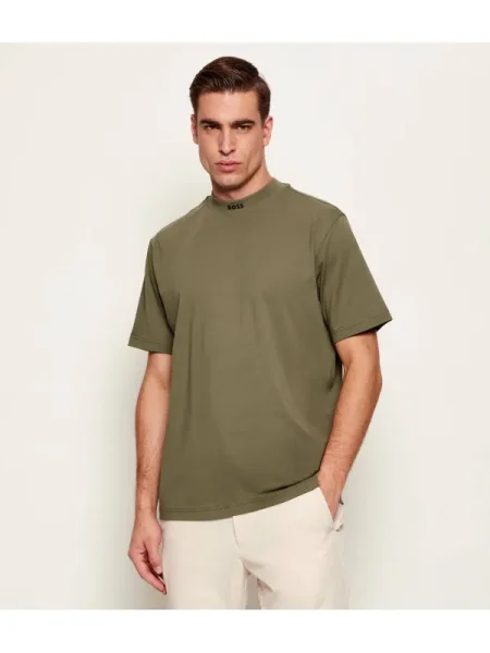 BOSS GREEN Tricou Collar | regular fit | stretch verde