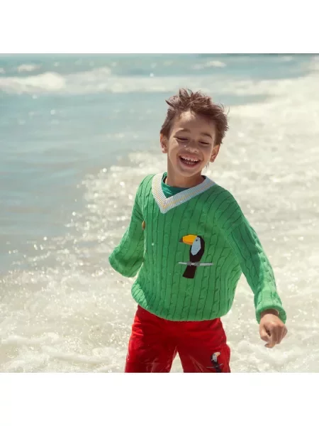 Sweter dziecięcy KID STORY organiczna green pelican zielony