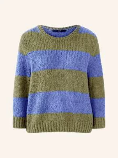 Oui Svetr Esmy S Rukávem olivová modrá