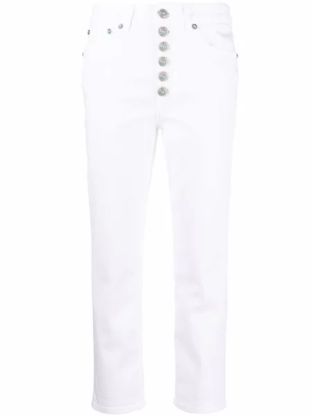 Jeansy Dondup o krotszym kroju białe