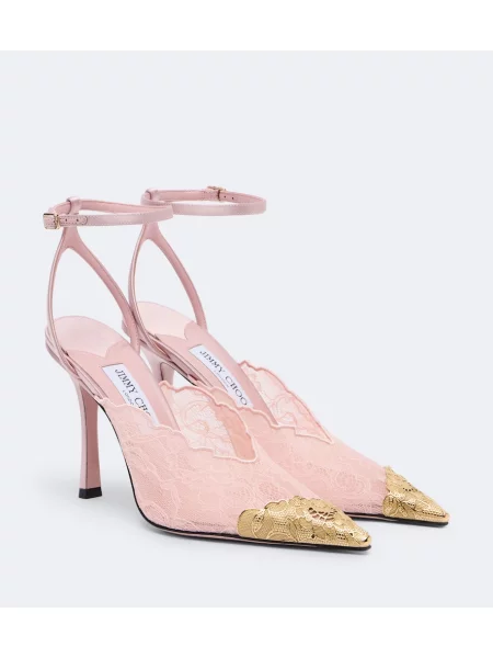 Pantofi cu toc Jimmy Choo din piele roz