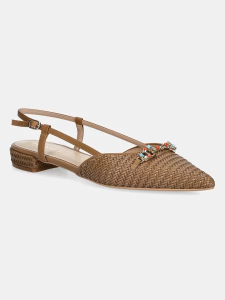 Twinset balerina nyitott barna