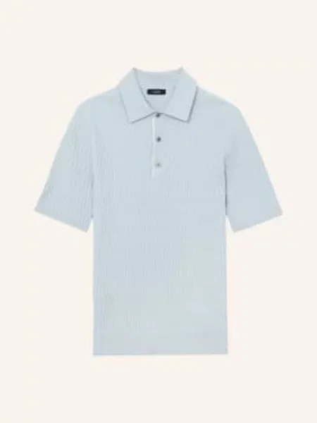 Reiss Pletené Polo Tričko Era tmavě modrá
