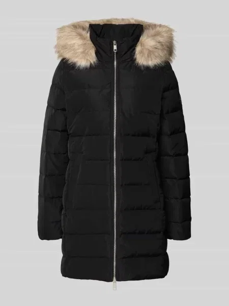 Płaszcz puchowy o kroju slim fit z odpinanym obszyciem z imitacji futra Tommy Hilfiger