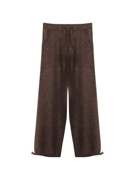 Pantaloni Kangra cu paiete maro