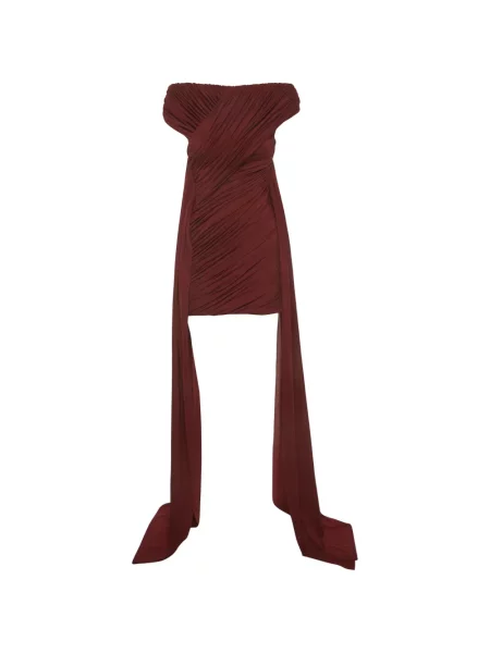 Rochie mini 424 asimetrică drapată maro
