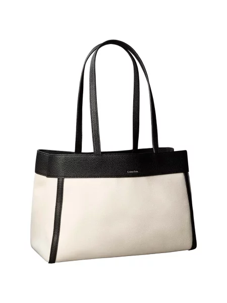Geantă shopper Calvin Klein din canvas alb