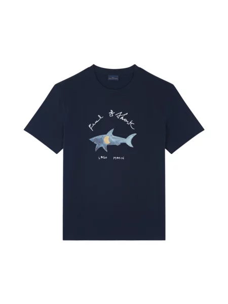 Koszulka Paul & Shark z dżerseju z logo niebieska