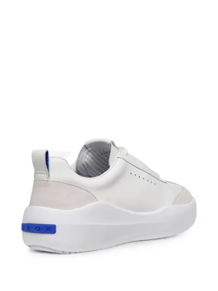 Sneakerși Geox din piele de căprioară alb