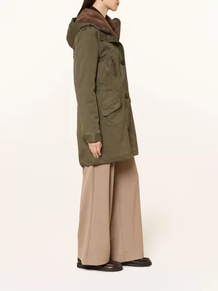 Blonde Parka Aspen S Umělou Kožešinou olivová