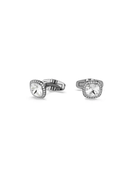 Swarovski spinki do mankietów metalowe z kryształem Swarovski UNA szare