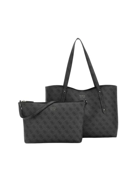 Guess torebka shopper z imitacji skóry BRENTON szara