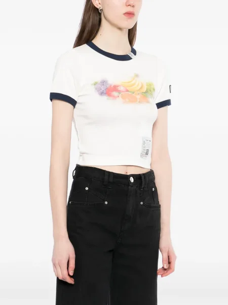 Koszulka Maison Mihara Yasuhiro z nadrukiem biała