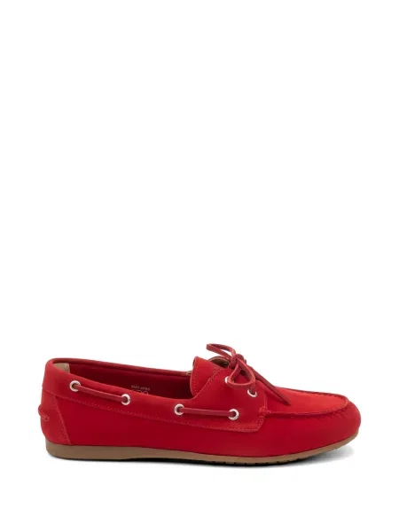 Pantofi loafer Posa cu șireturi din piele de căprioară roșu