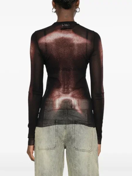 Body Jean Paul Gaultier cu imagine plasă maro