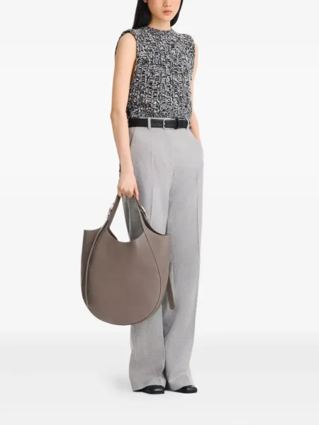 Кожена кожена чанта Longchamp кафяво