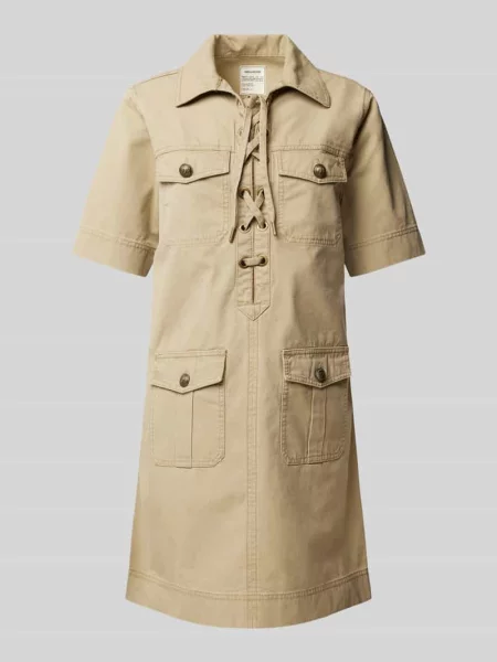 Sukienka mini z z patką model ‘RECORD’ Zadig & Voltaire beżowa