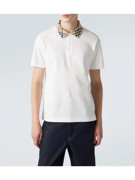 Tricou polo Burberry alb